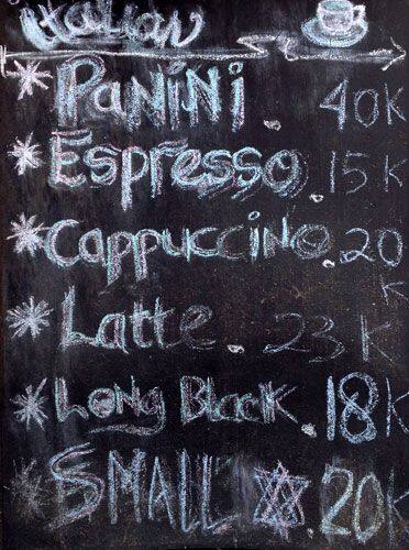 Barcode menu