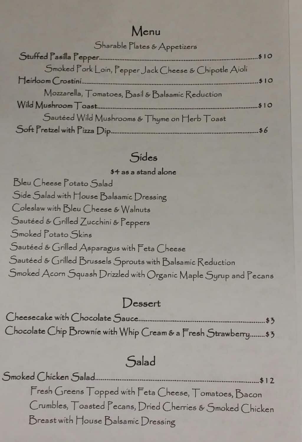 Menu at Handlebar Pub and Grill, Apache Junction