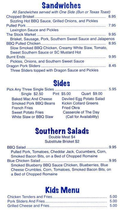 Menu at THE SMOKE PIT BBQ, Concord