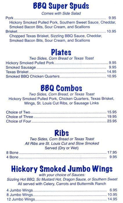 the smoke pit menu