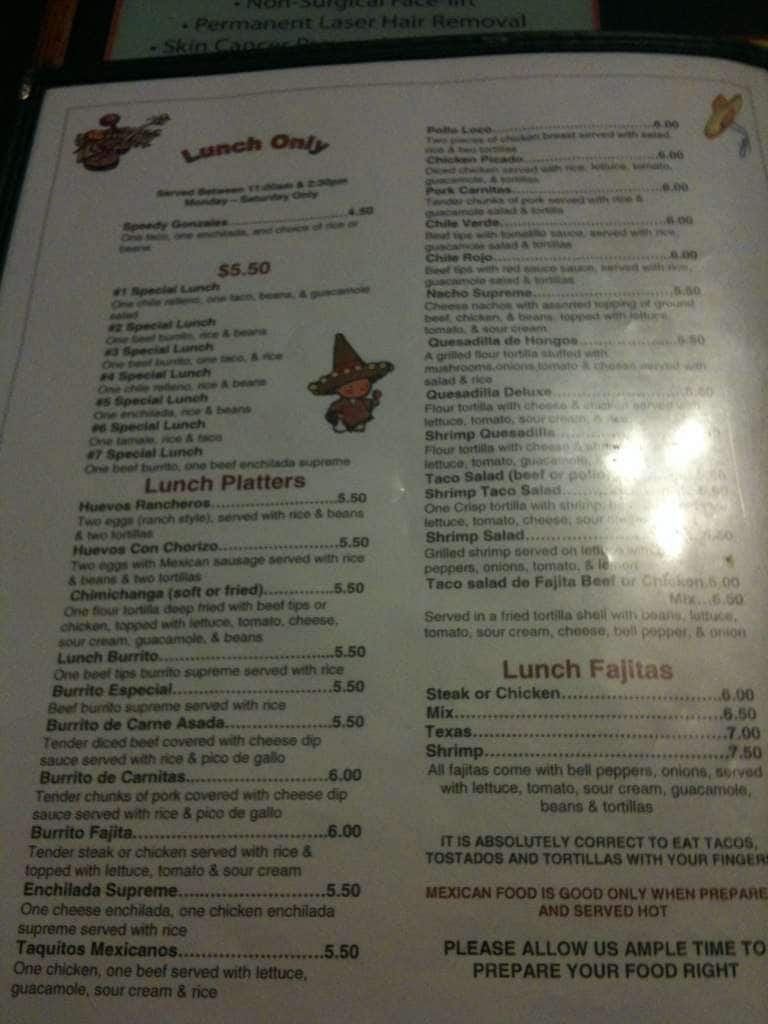 La Esperanza Restaurant Menu Menu For La Esperanza Restaurant Port Charlotte Port Charlotte