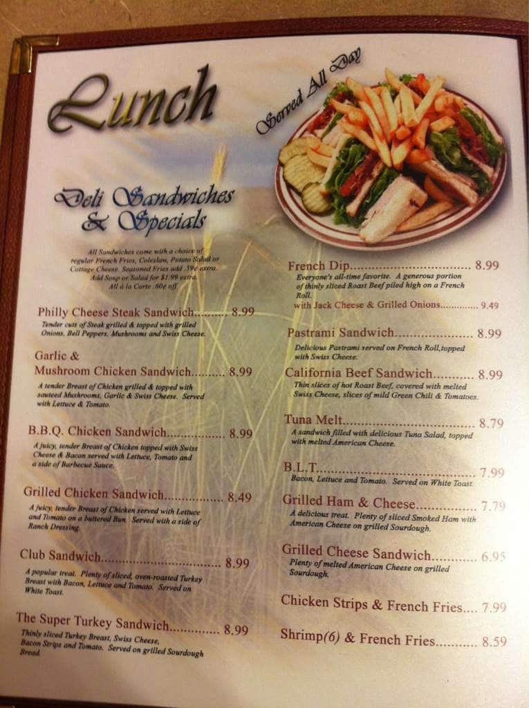 Menu at Kristy's Family Restaurant, Ridgecrest