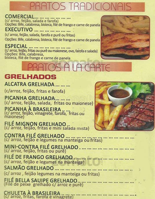 Bella Sauípe cardápio