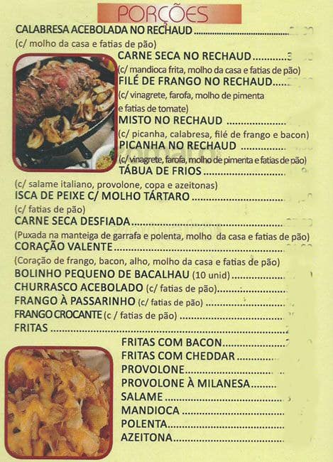 Bella Sauípe cardápio