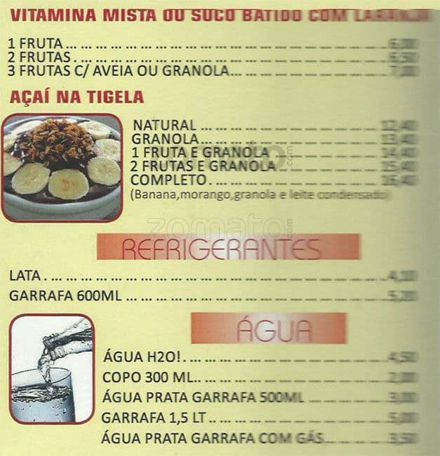 Bella Sauípe cardápio