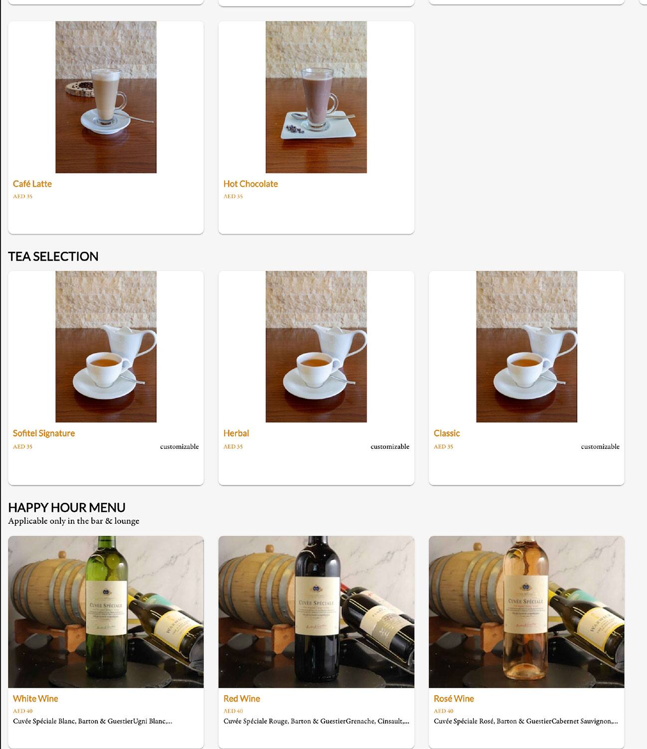 Menu of Porterhouse Steaks and Grills Sofitel Dubai The Palm, Palm