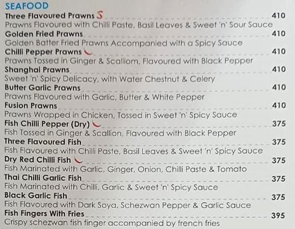 Sahibaan Oriental and Indian Restaurant menu