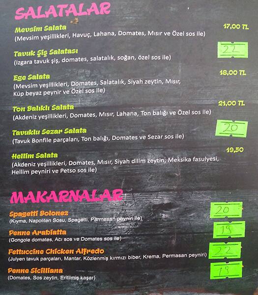 Nehir Cafe menu