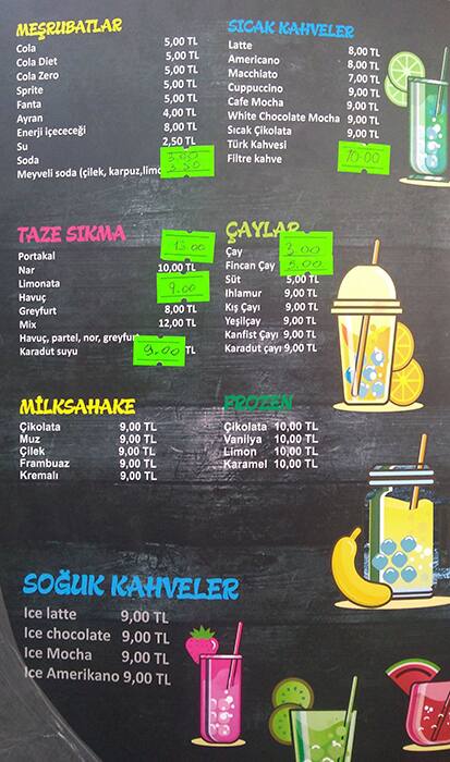 Nehir Cafe menu