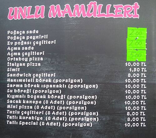 Nehir Cafe menu