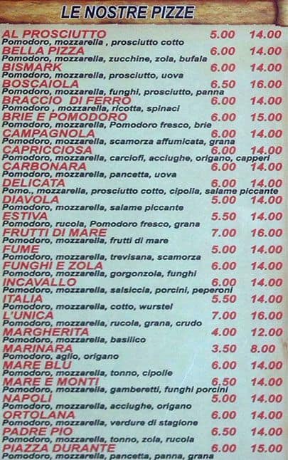 Menu di San Giorgio 
