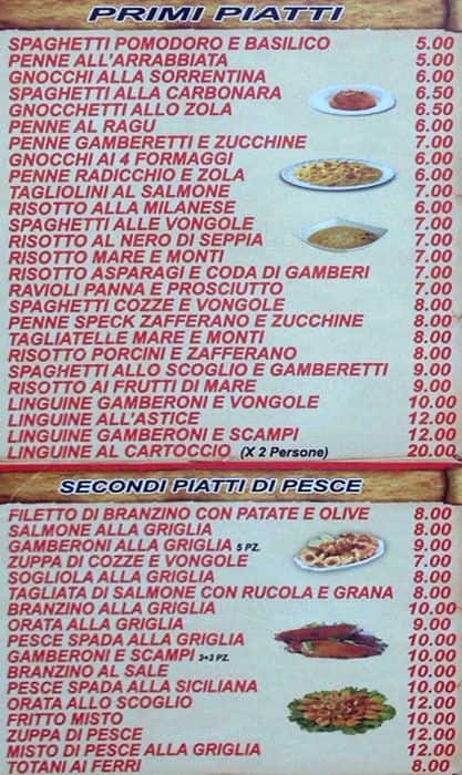 Menu di San Giorgio 