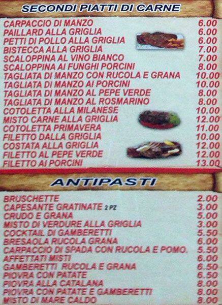 Menu di San Giorgio 