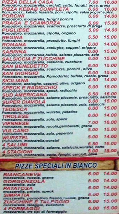 Menu di San Giorgio 