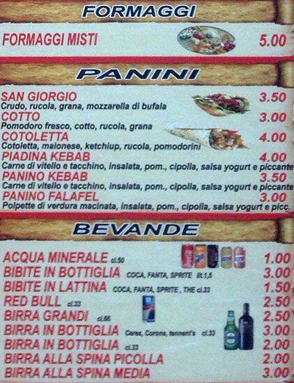 Menu di San Giorgio 