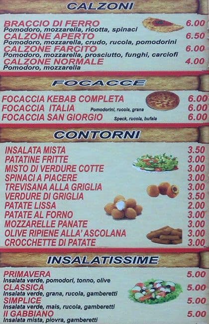 Menu di San Giorgio 