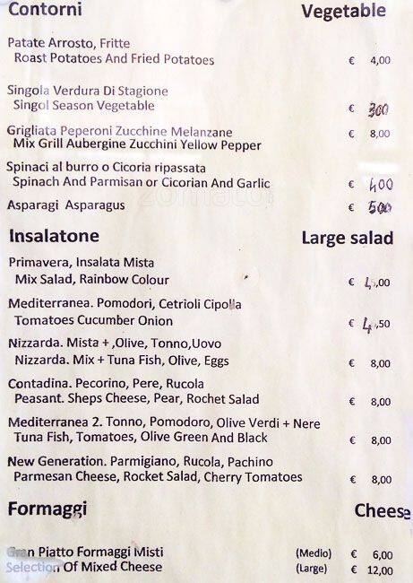 Menu di La Capitale 