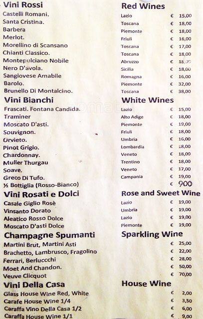 Menu di La Capitale 