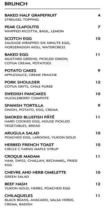 Carta de Radar Restaurant
