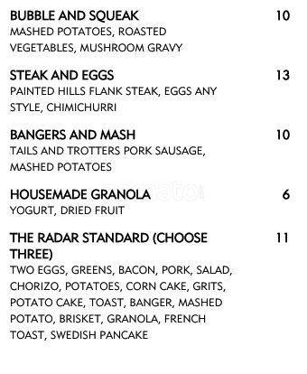 Carta de Radar Restaurant