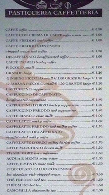 Menu di Pasticceria Max 2 