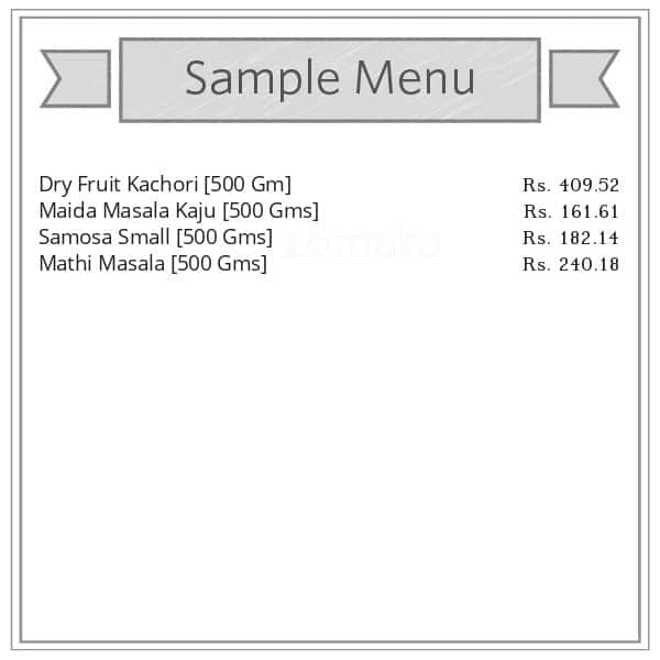 Menu of Haldiram's sweets and savouries, Hazratganj, Lucknow