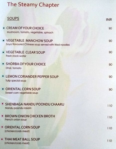 Tulip menu