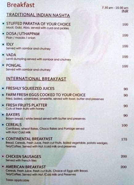 Tulip menu
