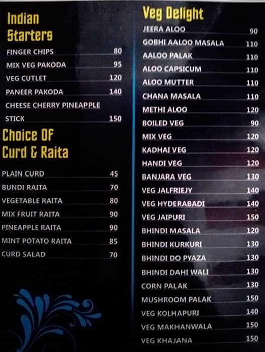 Malwa Country menu