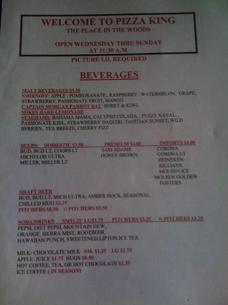 Pizza King Menu, Menu for Pizza King, Dayville, Dayville Urbanspoon/Zomato
