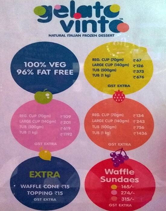 Gelato Vinto Menu, Menu for Gelato Vinto, Nehru Place, New Delhi Zomato