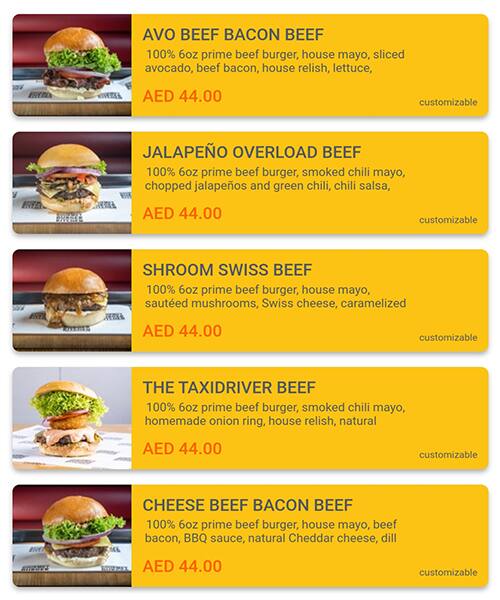 Menu at Gourmet Burger Kitchen restaurant, Dubai, Level 1