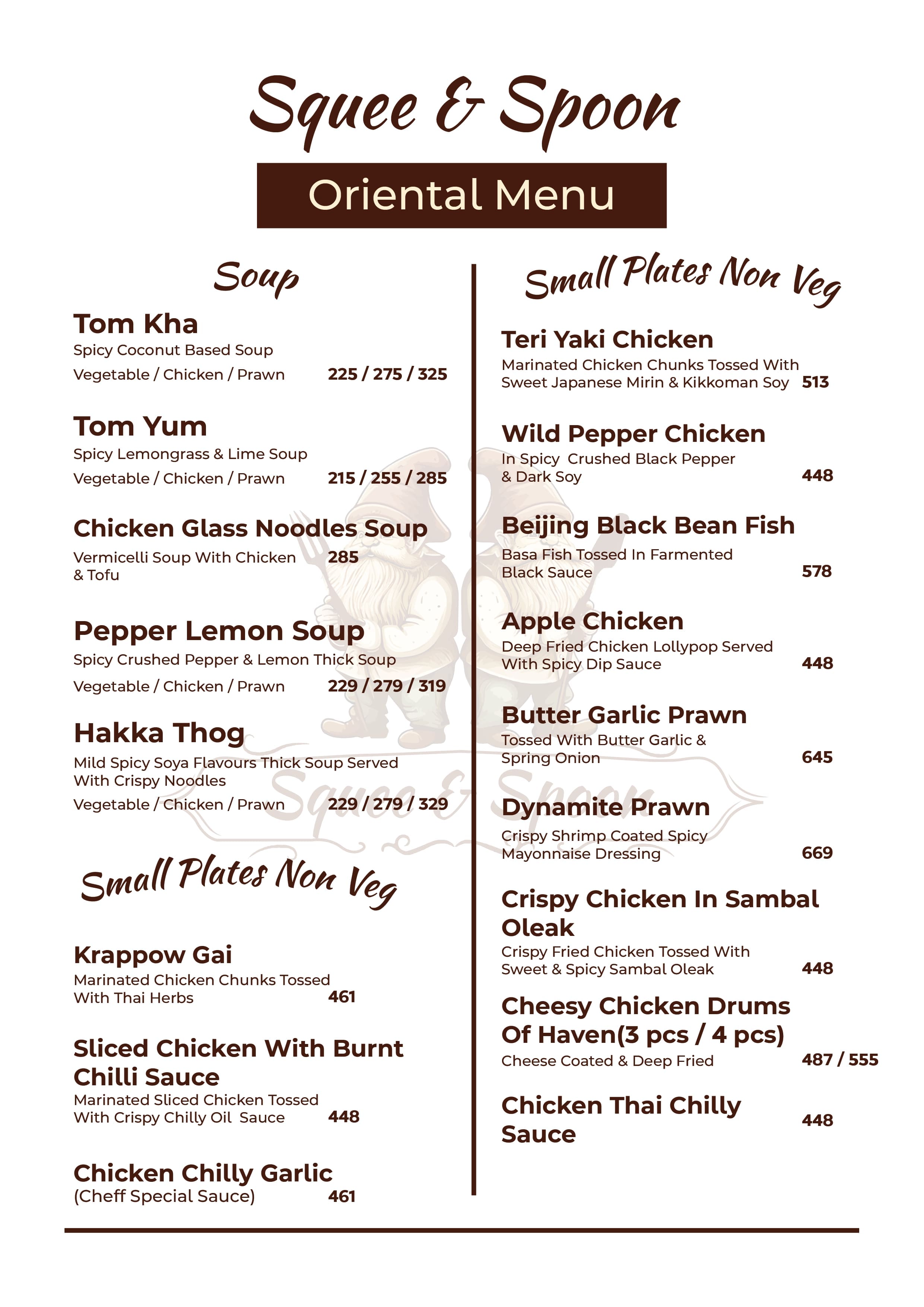 Menu of Squee & Spoon, Seawoods, Navi Mumbai