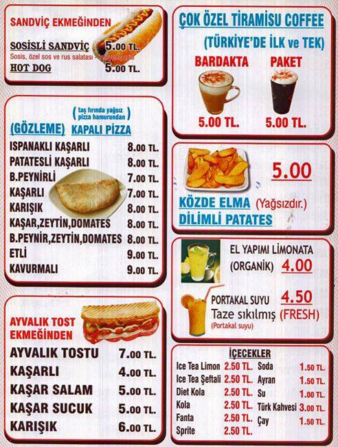 Menu at Pizzaci Altan, Ankara, John F. Kennedy Cd. No:33 D:B