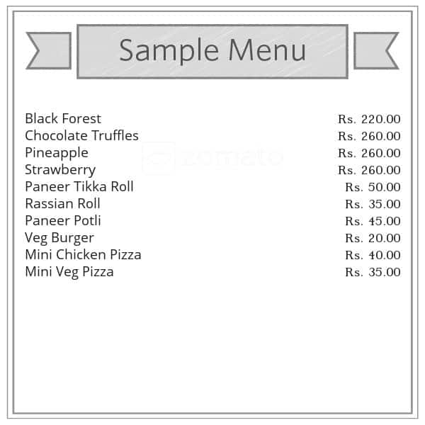 Pastry Corner menu