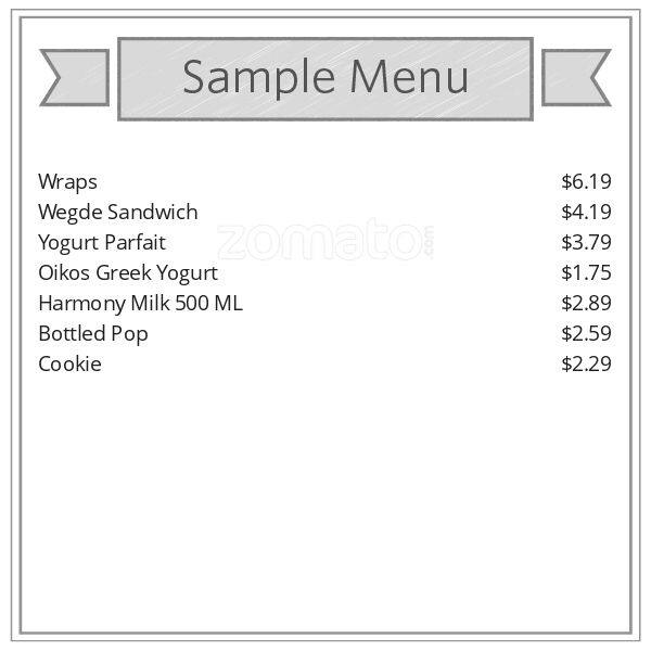 Menu at Mexican Tortillas Burritos restaurant, Toronto, Robarts Library