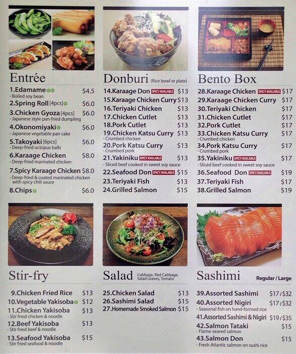 Noodle & Donburi Menu, Menu for Noodle & Donburi, Brisbane CBD