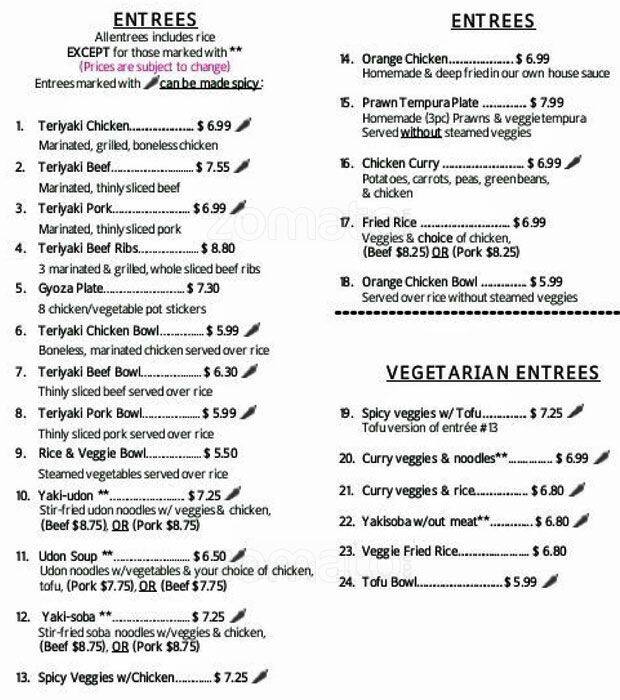 Orchards Rice Bowl Menu, Menu for Orchards Rice Bowl, Vancouver