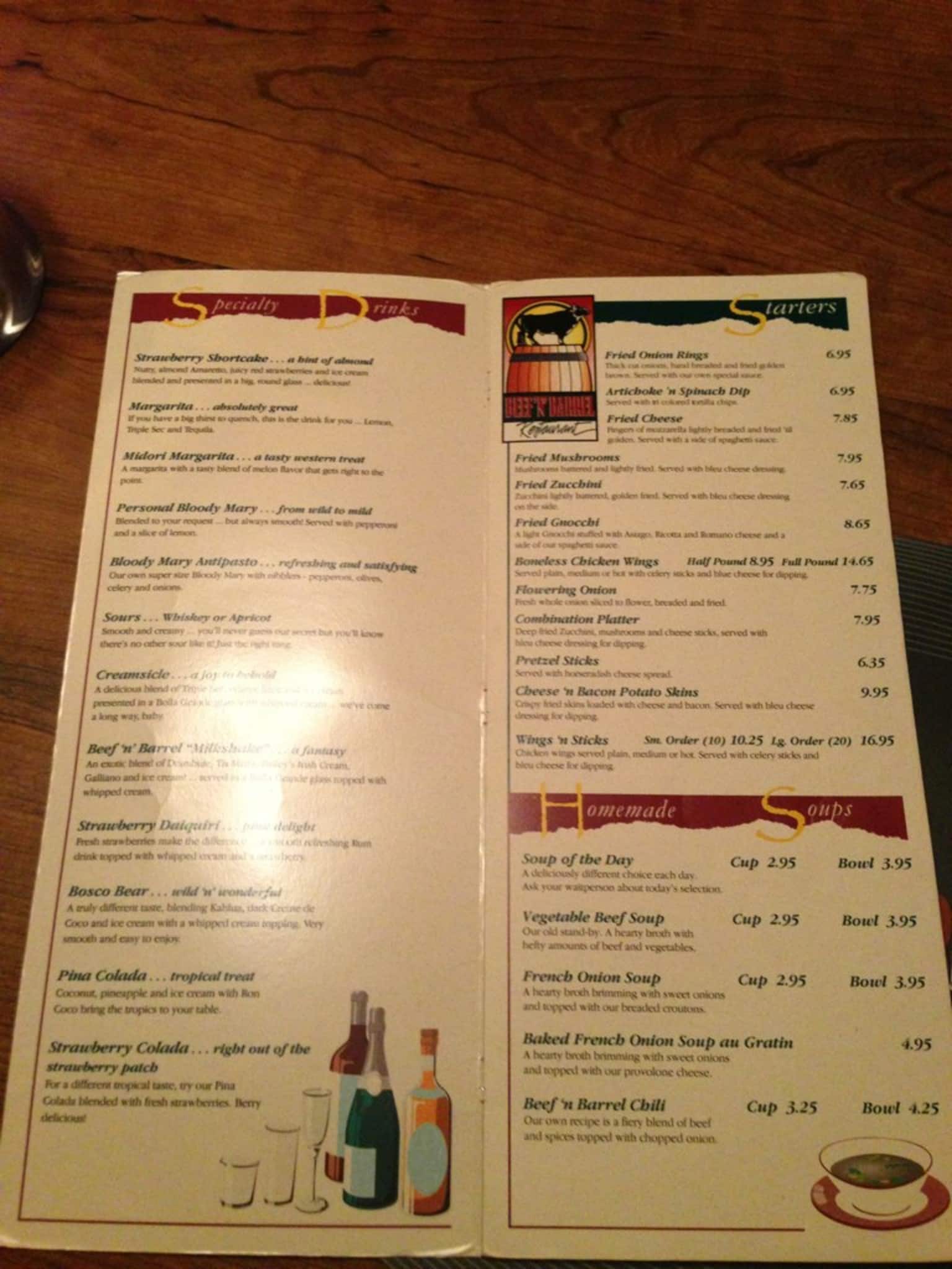 Menu at BeefNBarrel, Olean