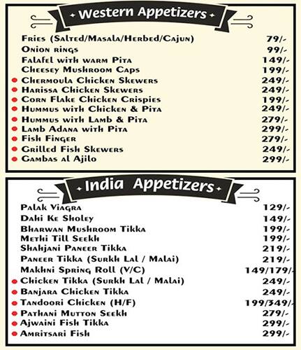 Cilantro leaf menu
