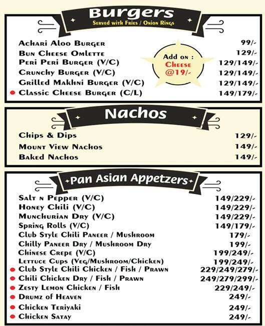 Cilantro leaf menu