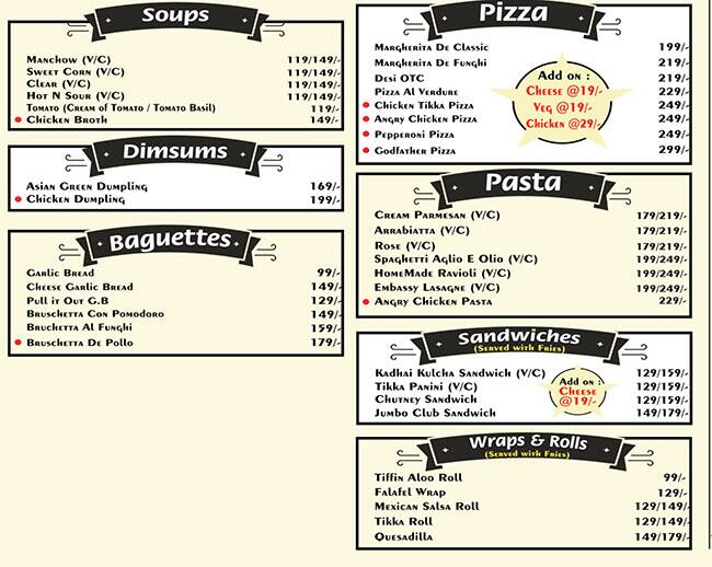 Cilantro leaf menu