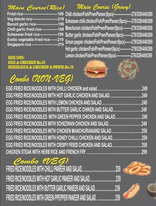 The garlic deals menu