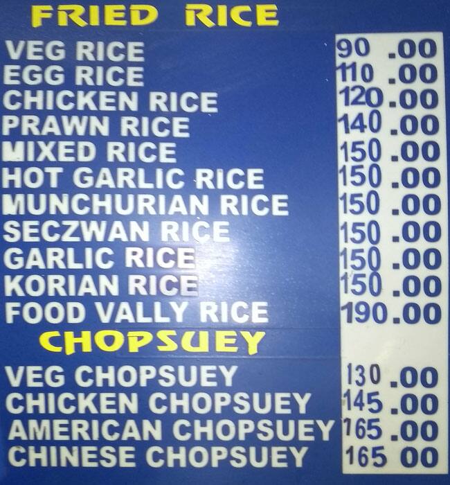Food Valley menu