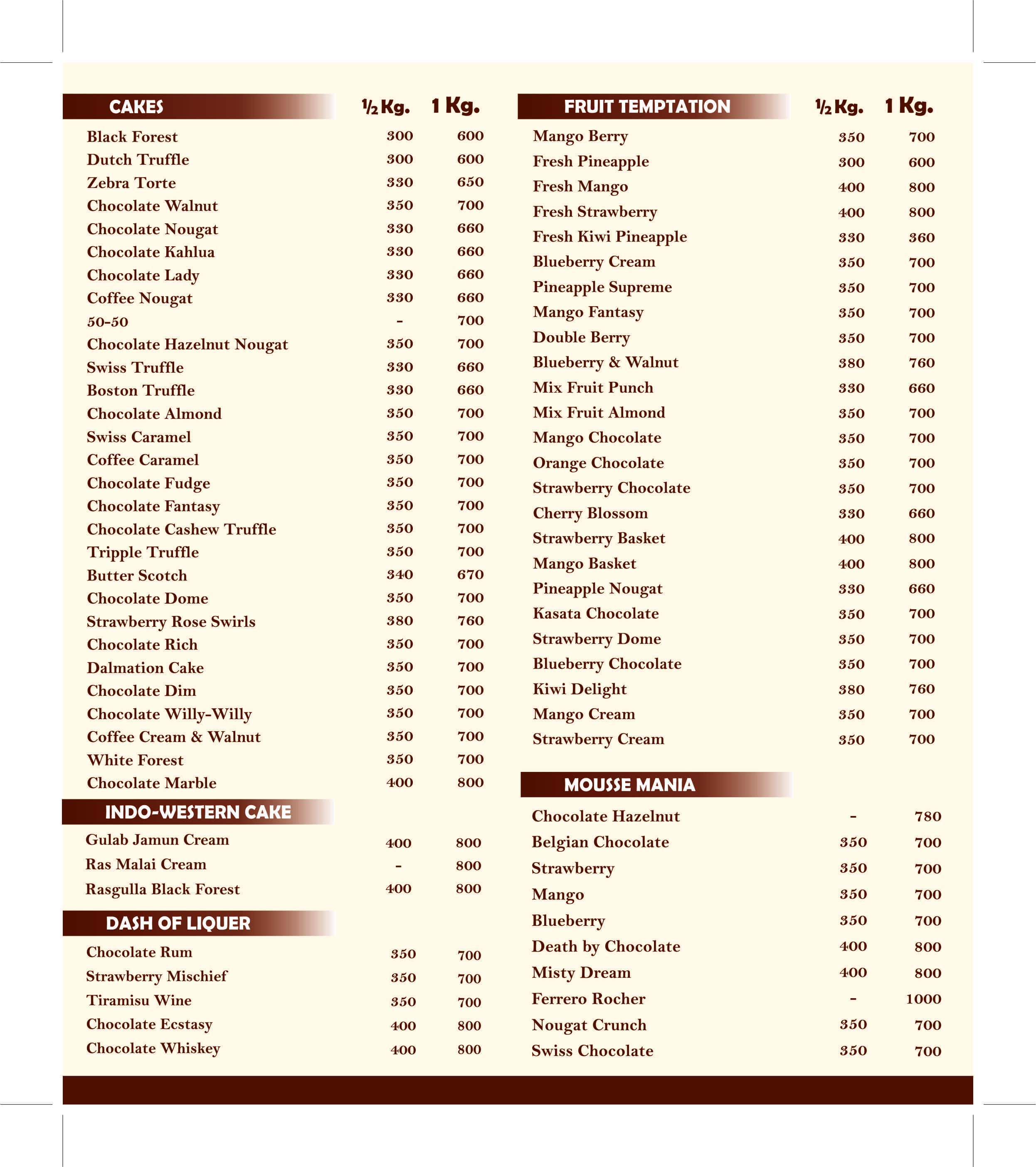 Glaze Menu, Menu for Glaze, Chakala, Mumbai Zomato