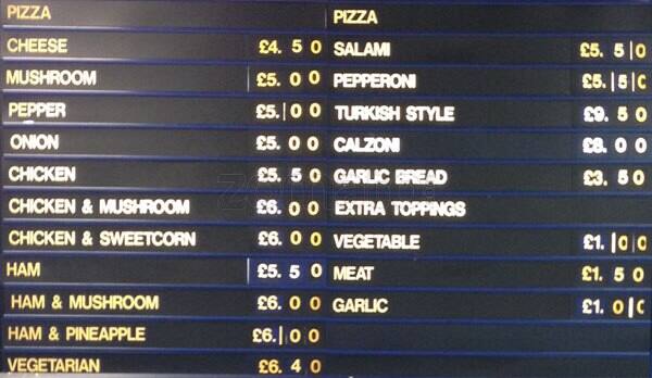 Turkish Doner Inn menu