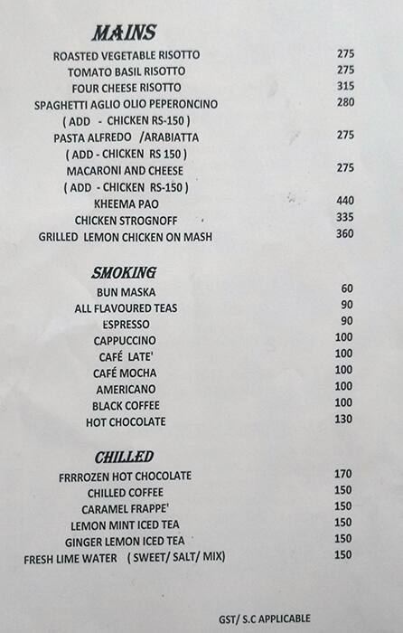 Menu of German Bakery, Lonavala, Pune