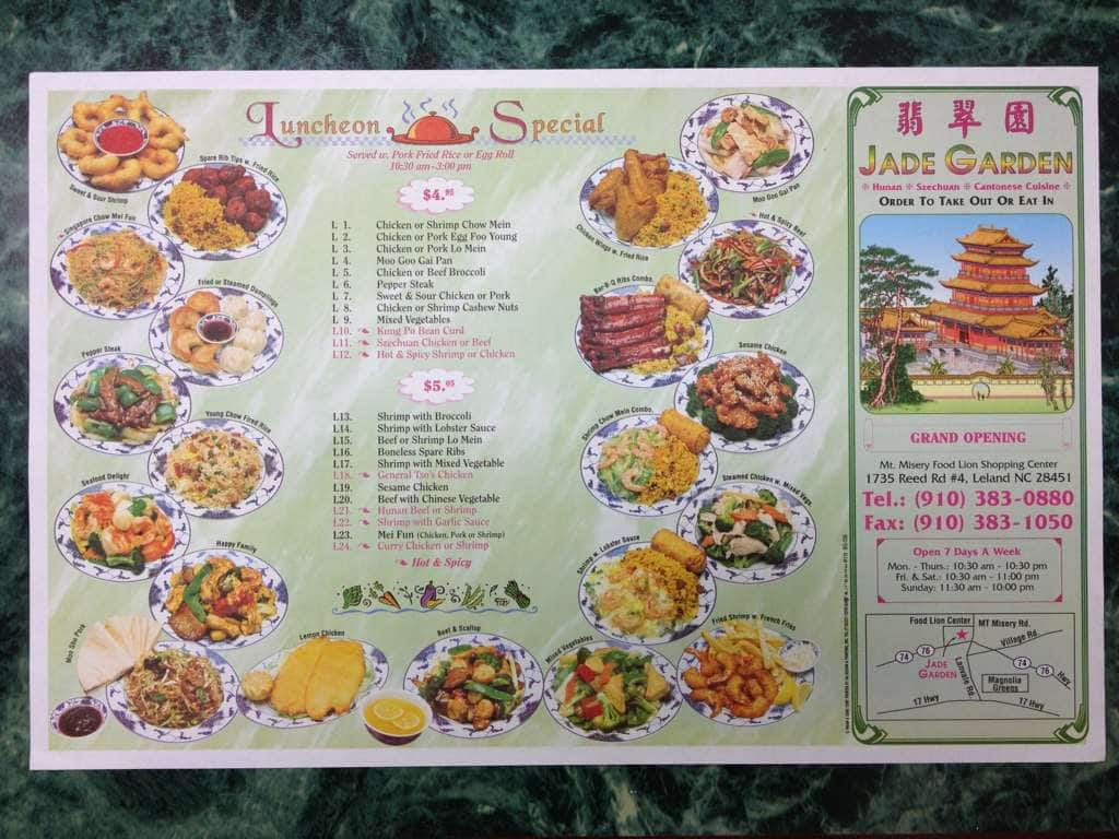 Jade Garden Menu Menu For Jade Garden Leland Wilmington