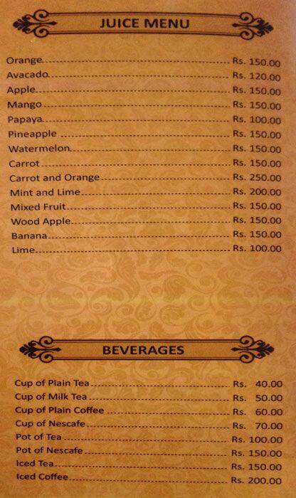 Testa Bake House menu