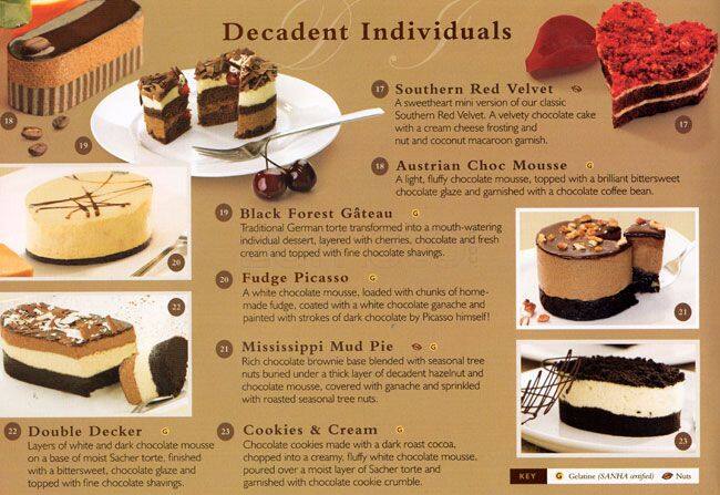 Menu At Chateau Gateaux Desserts Sandton Shop a